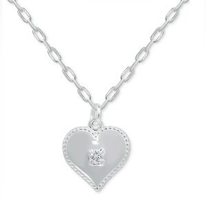 Giani Bernini Sterling Silver Heart Pendant Necklace with Cubic Zirconia